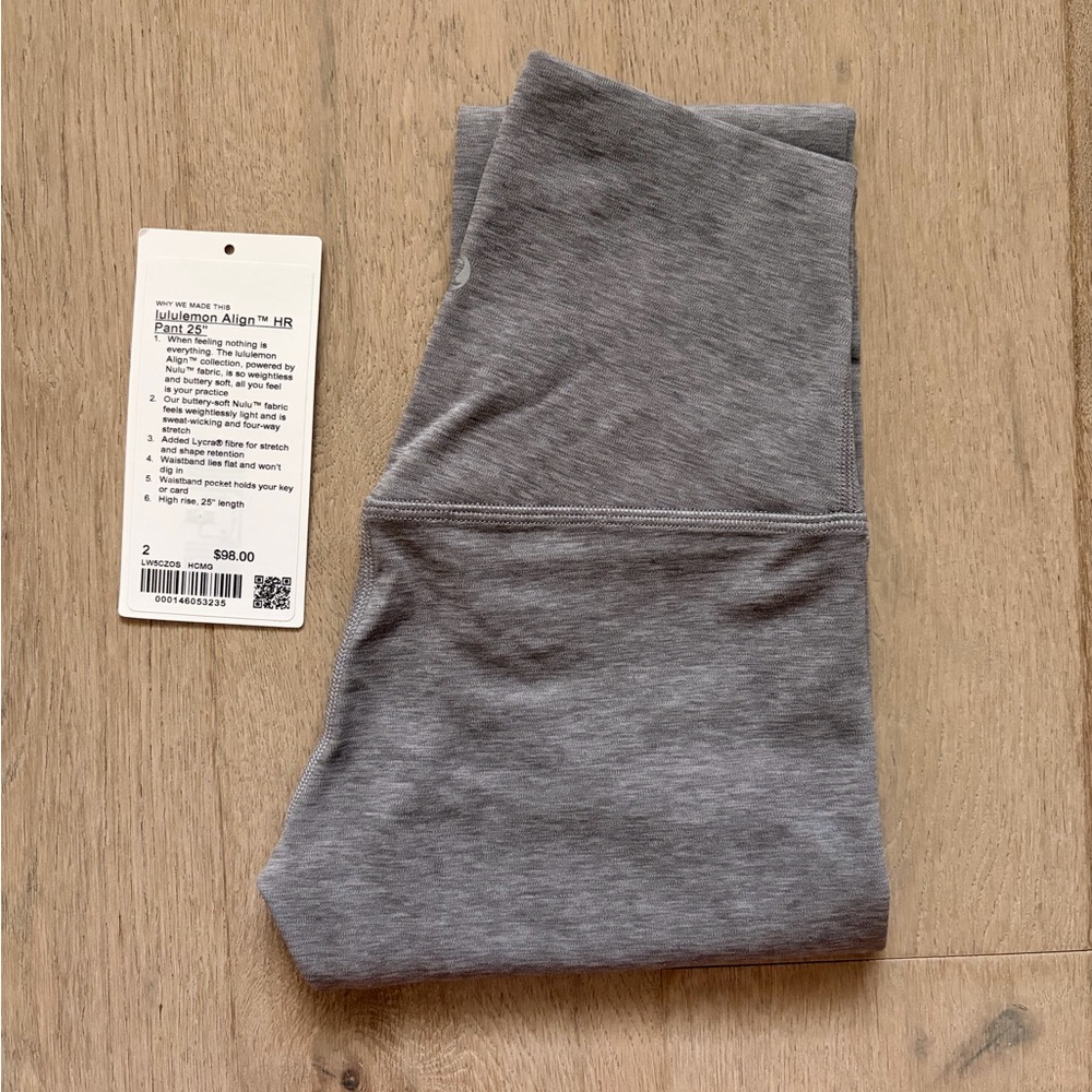 EUC align pant 25" heathered core medium grey size 2 lululemon